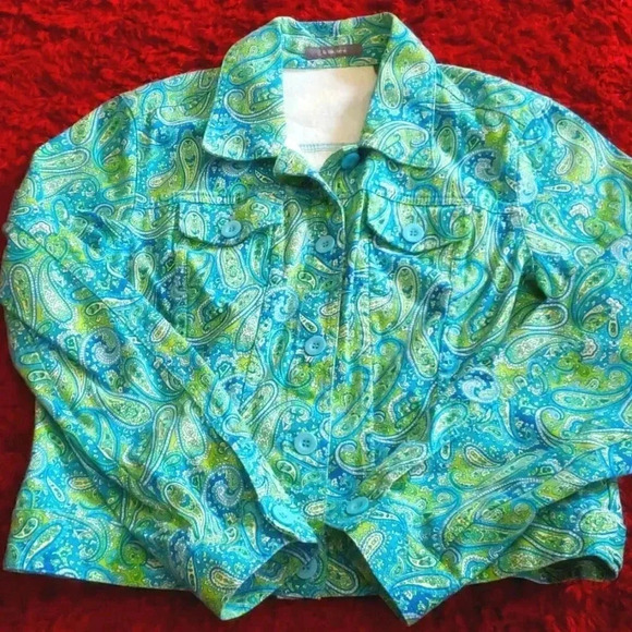 J Crew Size 12 Paisley Multi Colored Shorts Bundle Y2K 90s Crop Jacket XL - Picture 8 of 14